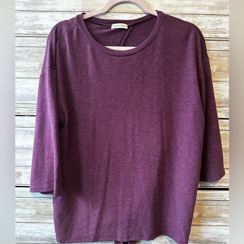 COTTON BLEU purple T-shirt with open back size small excellent condition